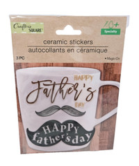 New 3 PCS Crafter’s Square Father’s Day Coffee Mug Decorative Ceramic Stickers
