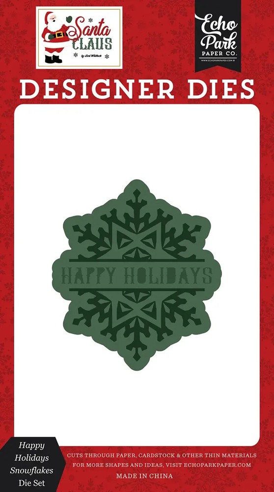 Echo Park Designer Metal Cutting Dies HAPPY HOLIDAYS SNOWFLAKES