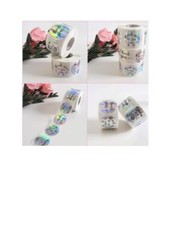 500Roll Rainbow Holographic Stickers For Your Business Thank You Decor Labels 1″