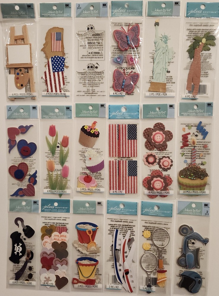 Lot of 18 JOLEE’S BY YOU Dimensional Scrapbooking Stickers MIX