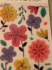 THE PAPER STUDIO STICKERS STICKABILITIES MULTI-COLOR FLOWERS ‘REMOVABLE’ 17pcs