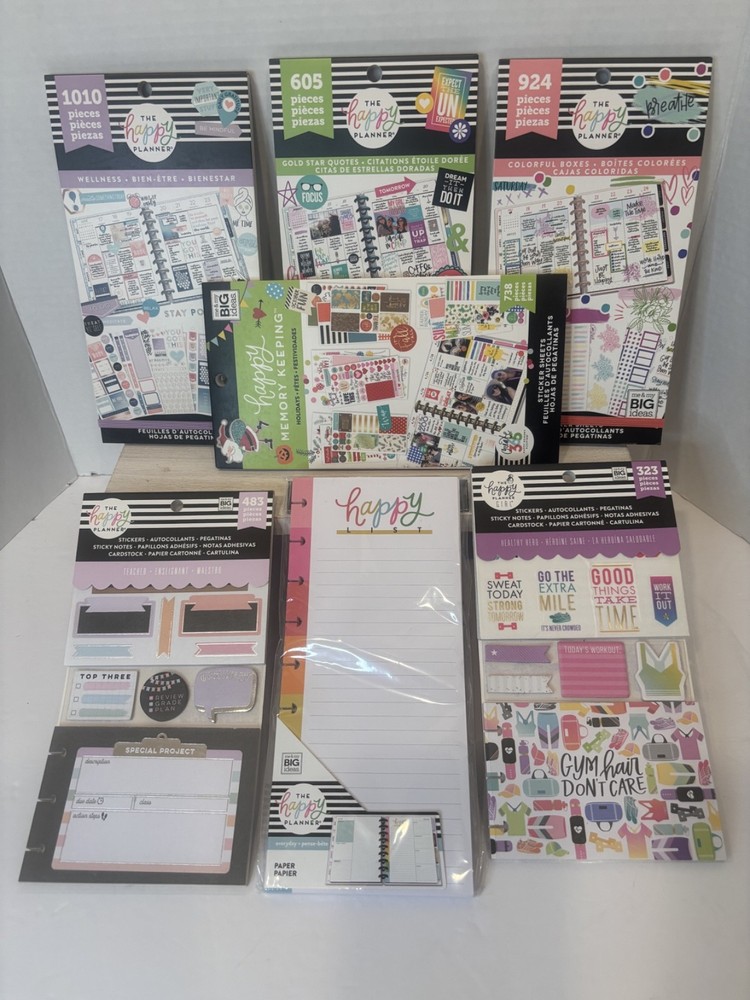 The Happy Planner Sticker Books Sticky Notes Happy Lists Lot of 7 Gently Used