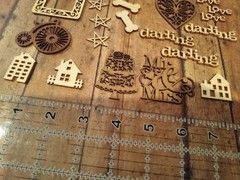 Wood embellishments Card Making Flatbacks Chipboard Embellishments Scrapbook A