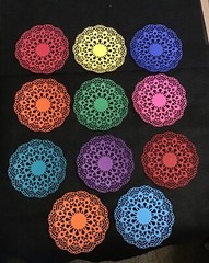 Round Flower/Doily Die Cut Embellishments 6 Pcs 3” round Choose Color