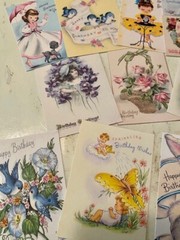 Birthday Die Cuts/Gift Tags Card Making~Vintage Style-Journal Supply-40 Pieces