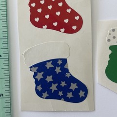 4 Mrs. Grossman’s Vintage Christmas Stocking Stickers Stars & Hearts RARE!!!