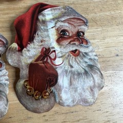 VTG Christmas Seals Presto Stick Self Adhesive Lot Santa Die Cut Set Read