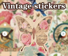 LOT 0F 25 MIXED STICKERS ROSES BIRDS FLOWERS BUTTERFLIES VICTORIAN THEME