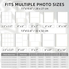 Vienrose Large Self-Adhesive Photo Album Linen Scrapbook 40 Pages 4×6 8×10 DIY