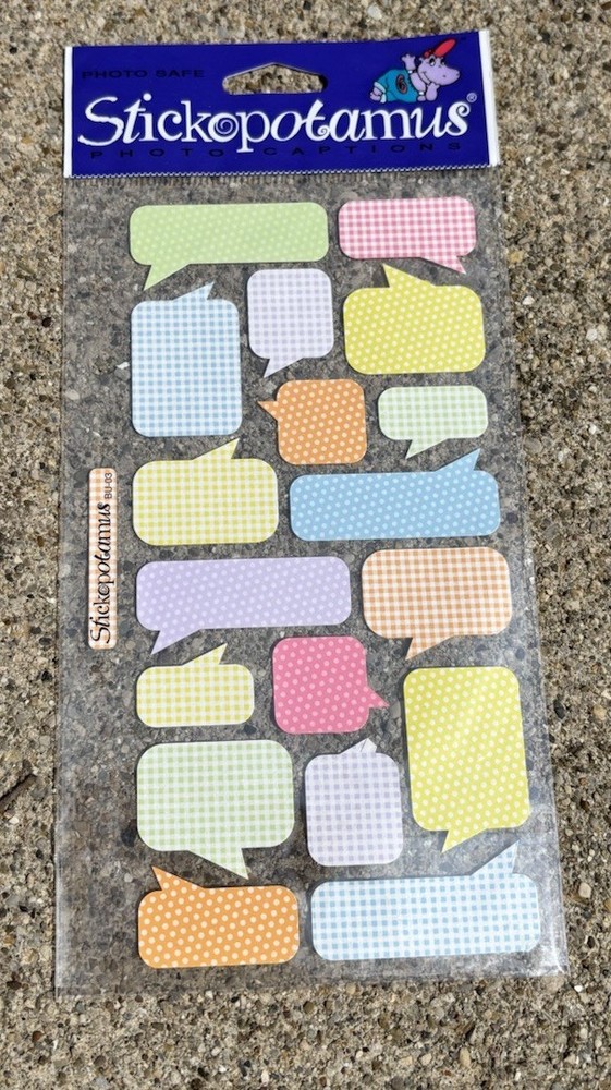 RETIRED STICKO PATTERNED QUOTE BUBBLE STICKERS