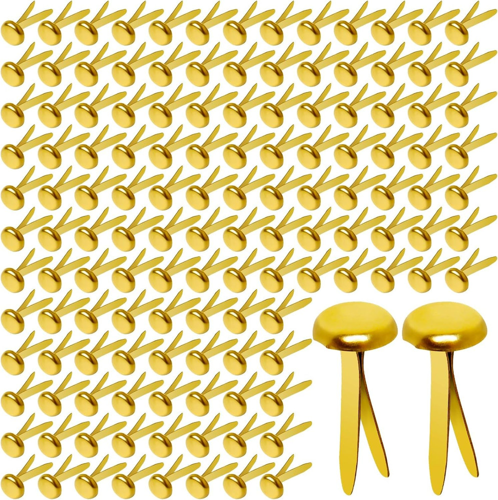 Paper Brass Fasteners, 3/4-Inch Metal Brass Brads round Brads for Paper Crafts M