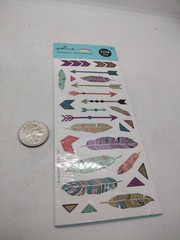 Hallmark Stickers Arrows and Feathers 4 Sheets 104 Pieces