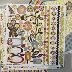 Basic Grey Offbeat 12 x 12 Scrapbook Paper LOT