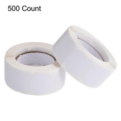 Color Sticker Round Label 25mm for Office Marker White 500 Per Roll Pack of 2