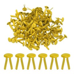 Brads for Paper Crafts, 150 Pcs Yellow Metal Round Paper Fasteners, 13 mm