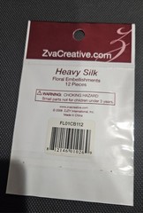 ZVA creative heavy silk floral embellishment 12 pastel flowers use with brads
