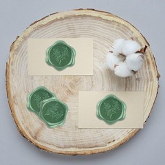 100Pcs Eucalyptus Wax Seal stickers Green Self Adhesive Envelope Seal Stickers