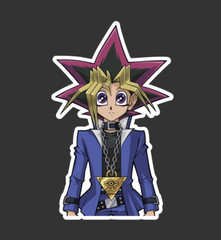Yu-Gi-Oh! Yugi Die Cut Sticker Decal (Black or White Outline Colors)