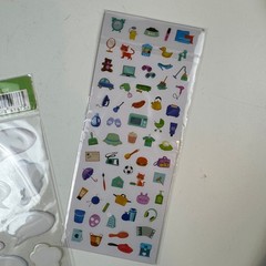 Vintage BusyKids Sticker Sheets Multicolor NWT Speech Bubbles Everyday Icons