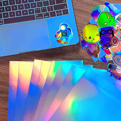 20 Sheets Holographic Printable Sticker Paper 8.5X 11 Inch Waterproof Sticker Pa