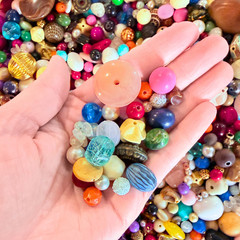 Mystery Vintage Bead Lot for Junk Journals, Mixed Media, Ephemera & Craft