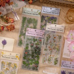 Pressed Dried Flowers Stickers Journal Planner Decals Scrapbook Crafts Resin Art