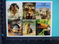 Vtg 1979 Hallmark Stickers REALISTIC ANIMALS w/FUNNY PHRASES (2) Complete Sheets