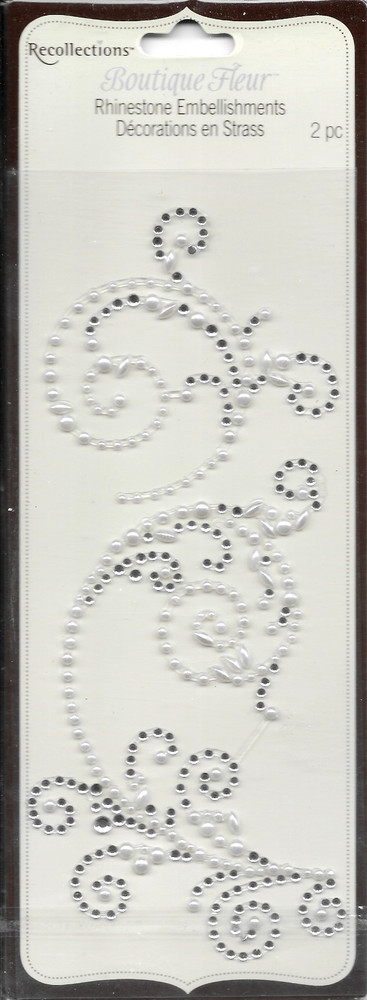 Swirls Flourish Bling Clear Gems Pearls Boutique Fleur Recollections Stickers