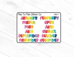 2984-1~~Months of The Year (Bold) Planner Stickers.