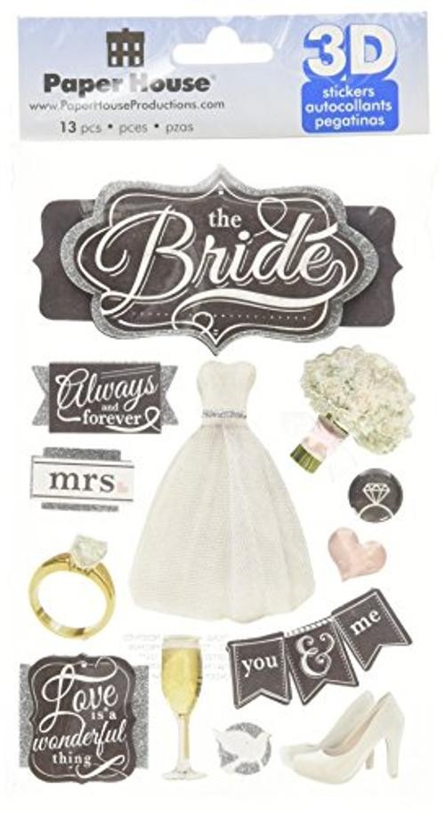 STDM-0254E 3D Cardstock Stickers – The Bride – 3 Pack