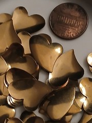Metallic Gold Heart Die Cut,Punchies, Embellishments- Scrapbooking, Craft 2.3 OZ