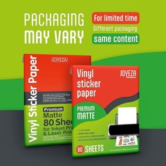Durable Matte Printable Vinyl for Inkjet Printer – 80 Sheets