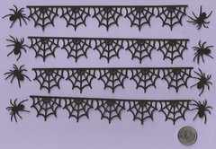 Spider Web die cuts, Halloween Die Cuts, 4 Web Borders-8 spiders- Scrapbooking