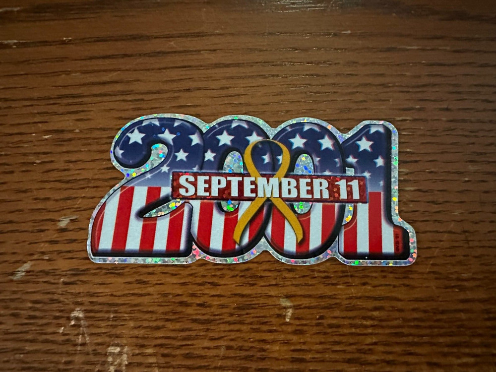 September 11 2001 Sticker Always Remember Vending Machine Decal USA Flag NYC