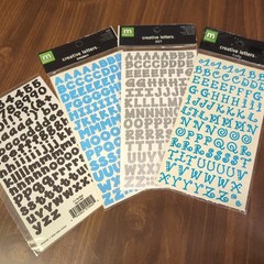 MAKING MEMORIES Creative Letters Alphabet LETTERS~Lot of 4 Pkg Dot Chunky Funky