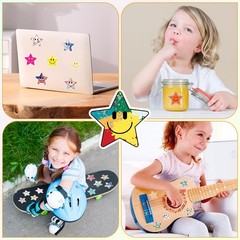 Wercokt 50PCS Smiling Star Stickers, Cute Water Bottle Stickers for Kids, for…