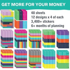 Practical Planner Stickers – Value Pack 48 Sheets, 6 Months of Aesthetic Agen…