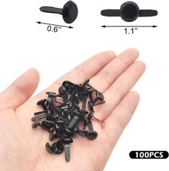 100Pcs Black Split Pins Pastel Metal Brad Fasteners Brads round Brads for DIY Cr