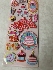 K&COMPANY CHIPBOARD ADHESIVE SWEETIE BIRTHDAY 19PCS
