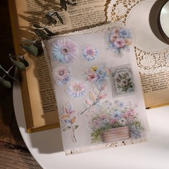 25 pcs Spring Bouquet Translucent Vellum Matte Surface Paper Sticker Scrapbook
