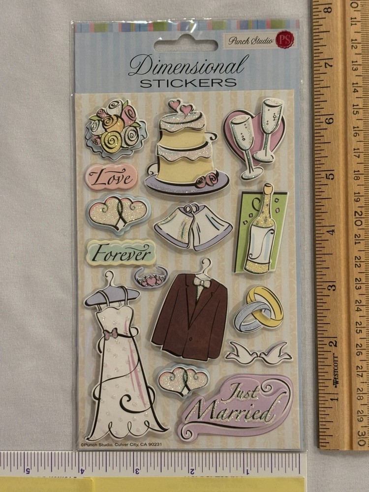 New Punch Studio Wedding Dimensional Stickers ~ Acid & Lignin Free