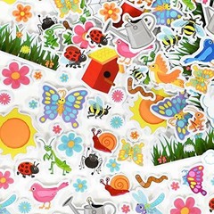 READY 2 LEARN Foam Stickers – Garden – Pack of 168 – Self-Adhesive Stickers for