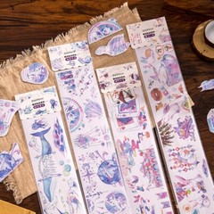 1Pcs Scrapbooking Sticker Strip Washi Vintage Plants Words Craft Journal Decor