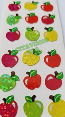 SANDYLION STICKERS * APPLES * NO LOGO * PRISMATIC/GLITTER RARE COLLECTIBLE.