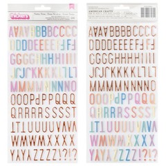 American Crafts RAINBOW AVENUE ALPHABET (2) SHEETS FOAM & CARDSTOCK THICKERS