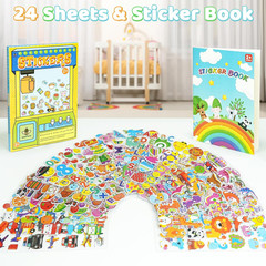 24 Sheets 500 Stickers for Kids, Toddlers 2-4 Years Old, Dinosaur & Traffic Them