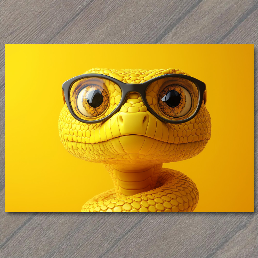 STICKER Stylish Snake Colorful Scene with Glasses Fashion Look Year Funny