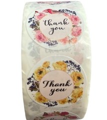 1500 Thank-you stickers. 3 rolls of 500 each