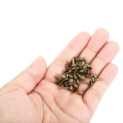 200pcs 6x12mm Mini Brads Paper Fasteners Scrapbooking Accessories Bronze Tone