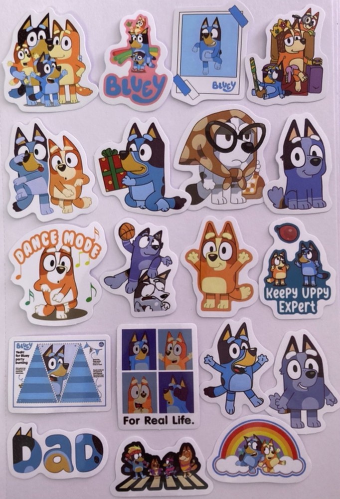 SET #5 ~ 19 Glossy Stickers 1.5″ to 1 3/4″ ~ Cartoon Junk Journal